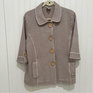 Focus Waffle  Beige Button-Up Jacket